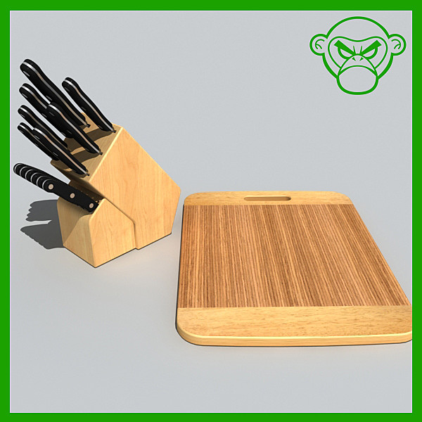 3d model cutlery set - cutlery set by monkeyodoom